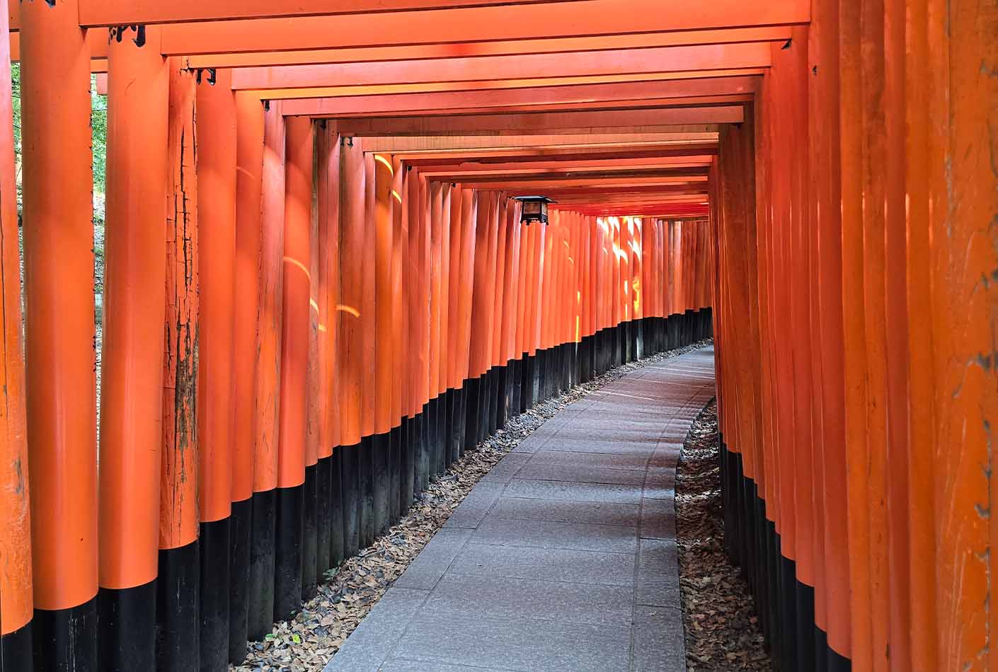 Japon Kyoto templo palos rojos